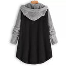 Cat Print Long Hoodies Sweatshirt Women Fleece Warm Button Pocket Pullovers Cat Ear Plus Size Hoodie Top Blouse Sweat Femme