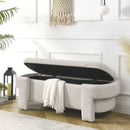 Linen Fabric Upholstered Storage Bench for Living Room