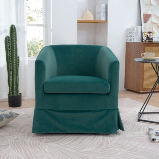 Stylish and Comfortable Green Swivel Chair