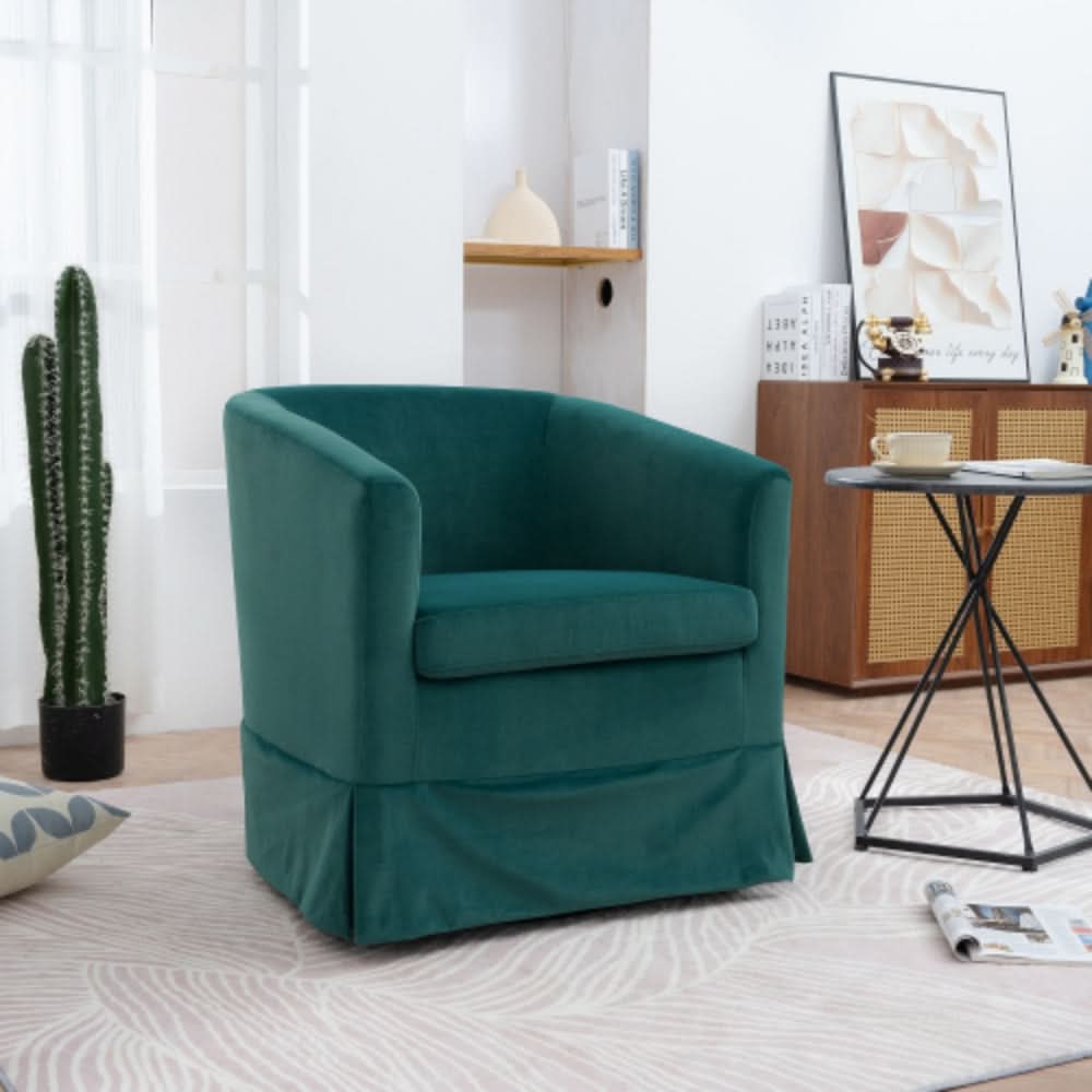 Stylish and Comfortable Green Swivel Chair