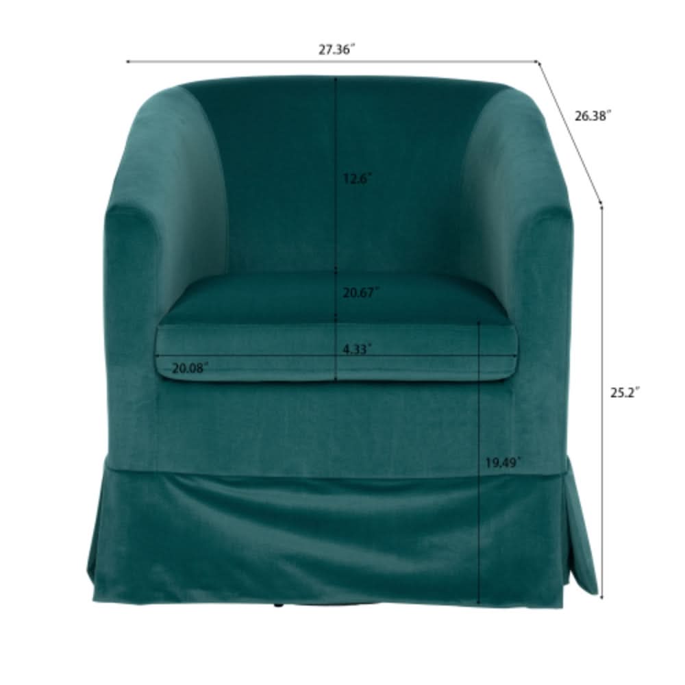 Stylish and Comfortable Green Swivel Chair