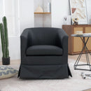 Black PU Wide Swivel Chair