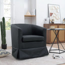 Black PU Wide Swivel Chair