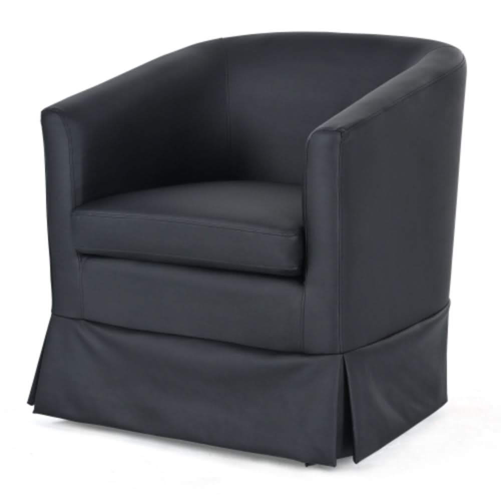 Black PU Wide Swivel Chair