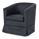 Black PU Wide Swivel Chair