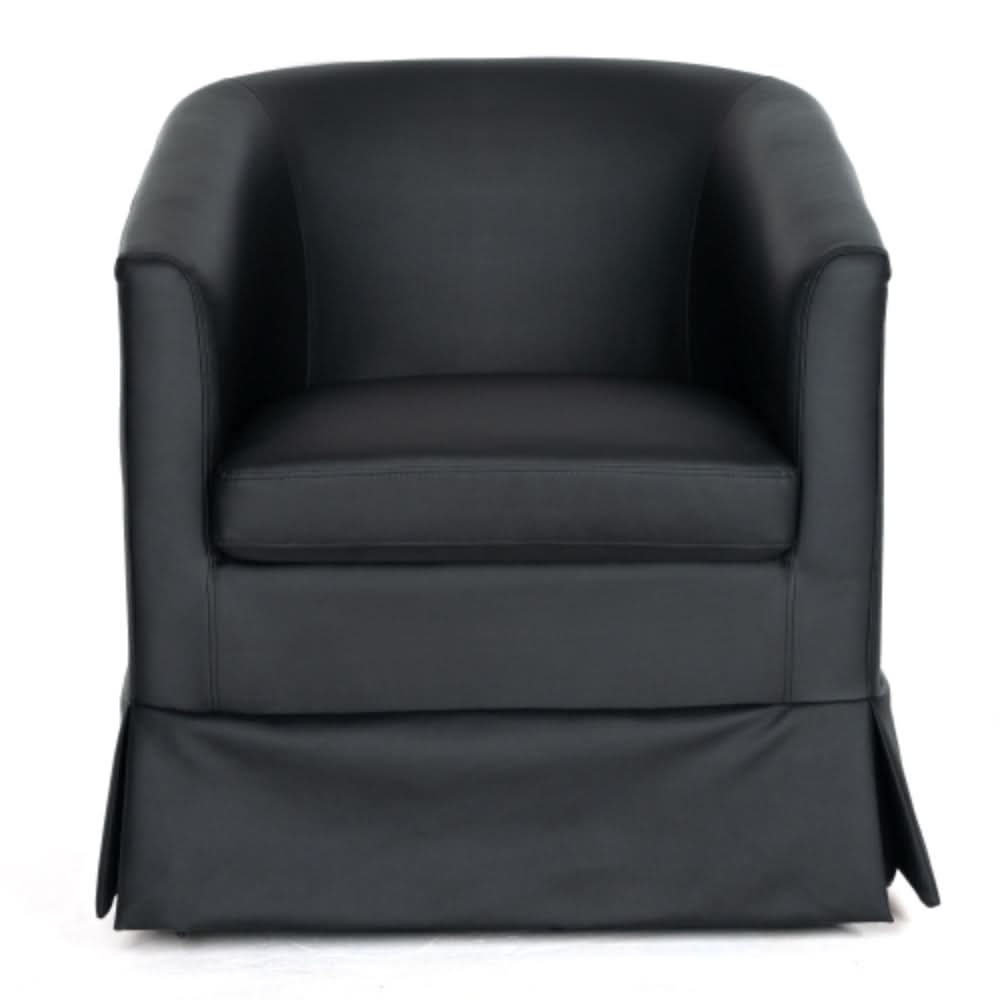 Black PU Wide Swivel Chair