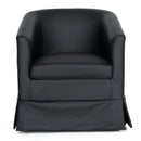 Black PU Wide Swivel Chair