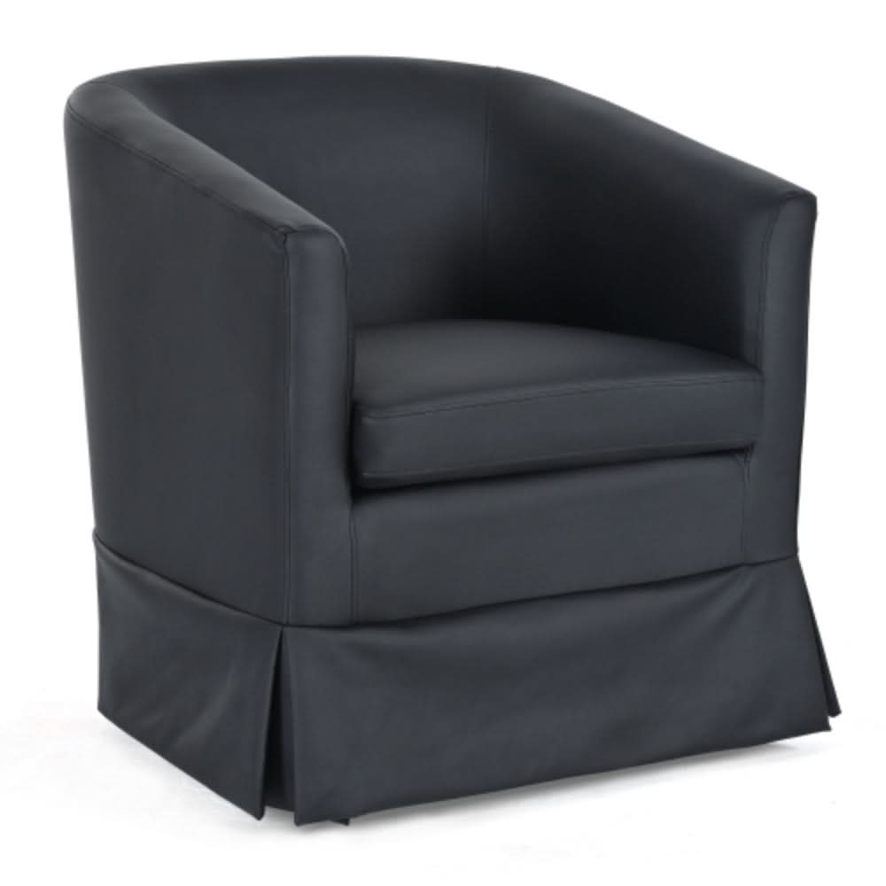 Black PU Wide Swivel Chair