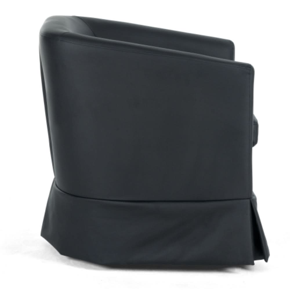 Black PU Wide Swivel Chair