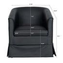 Black PU Wide Swivel Chair