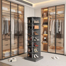 360 Degree Rotating Shoe Cabinet Grey Finish
