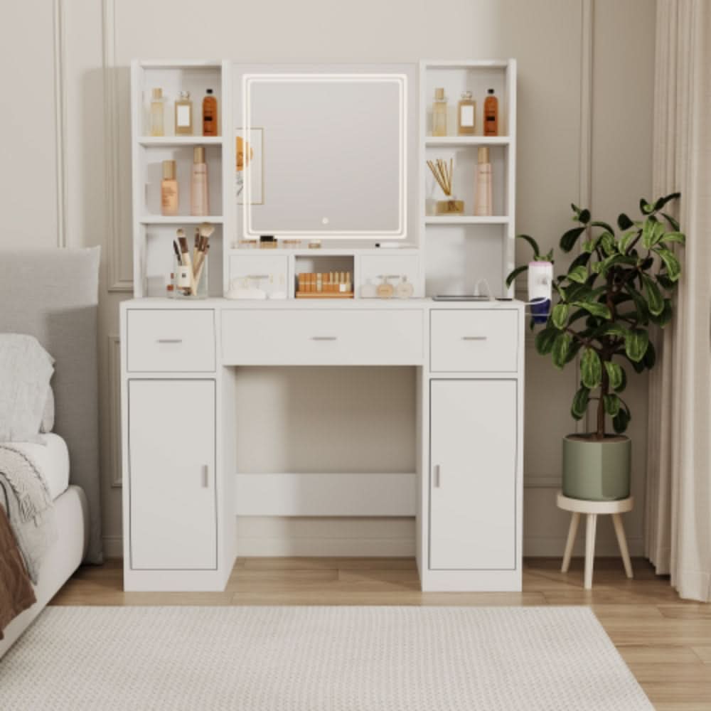 Smart Mirror Dressing Table with Drawers and Storage Cabinet