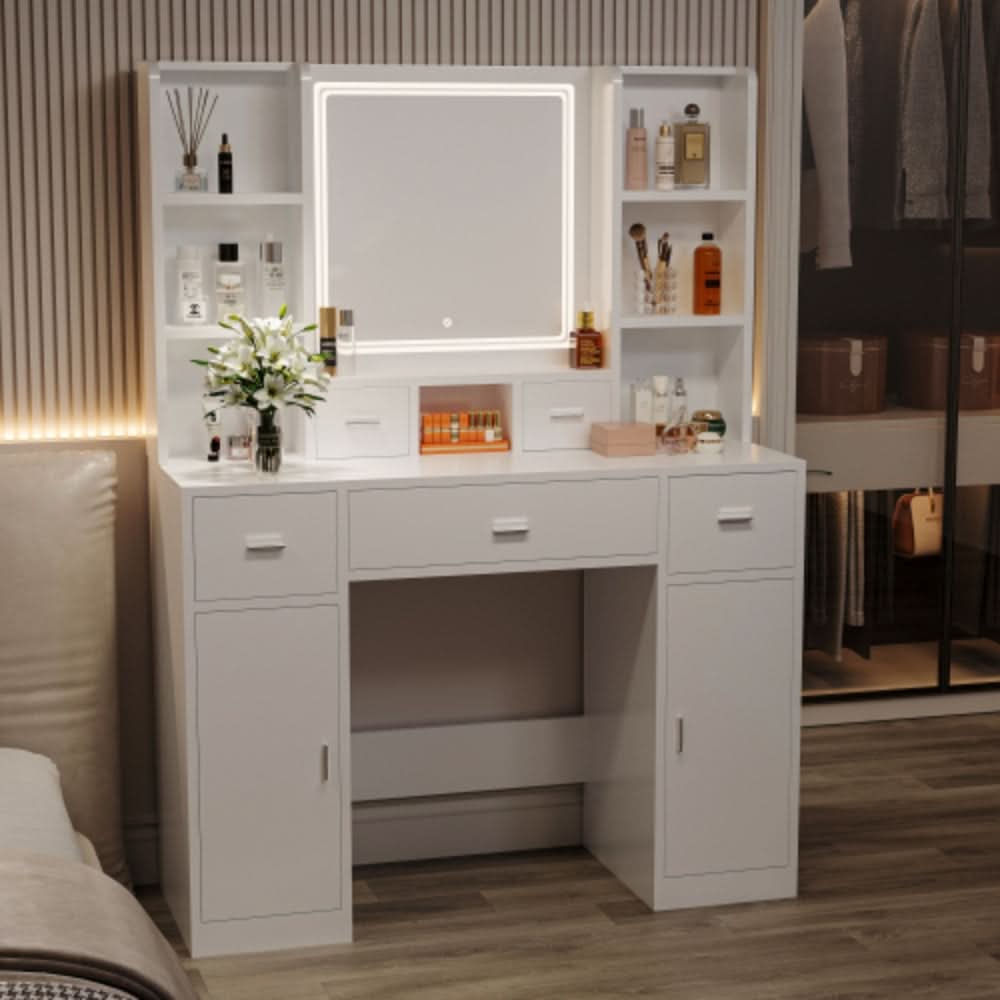 Smart Mirror Dressing Table with Drawers and Storage Cabinet
