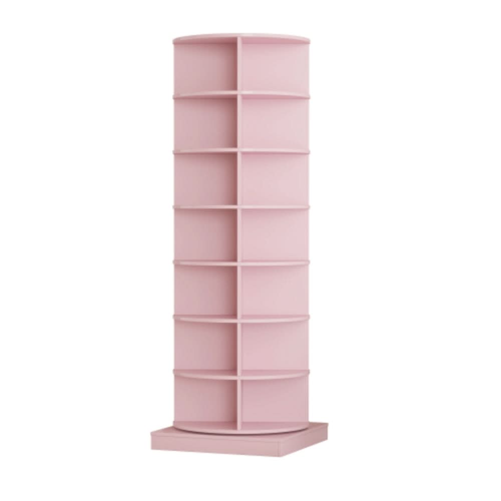 360 Degree Pink Rotating Shoe Cabinet  with 7 Layers