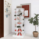 360 Degree White Rotating Shoe Cabinet  with 7 Layers