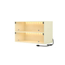 Off White Glass Door Shoe Box with RGB LED Light