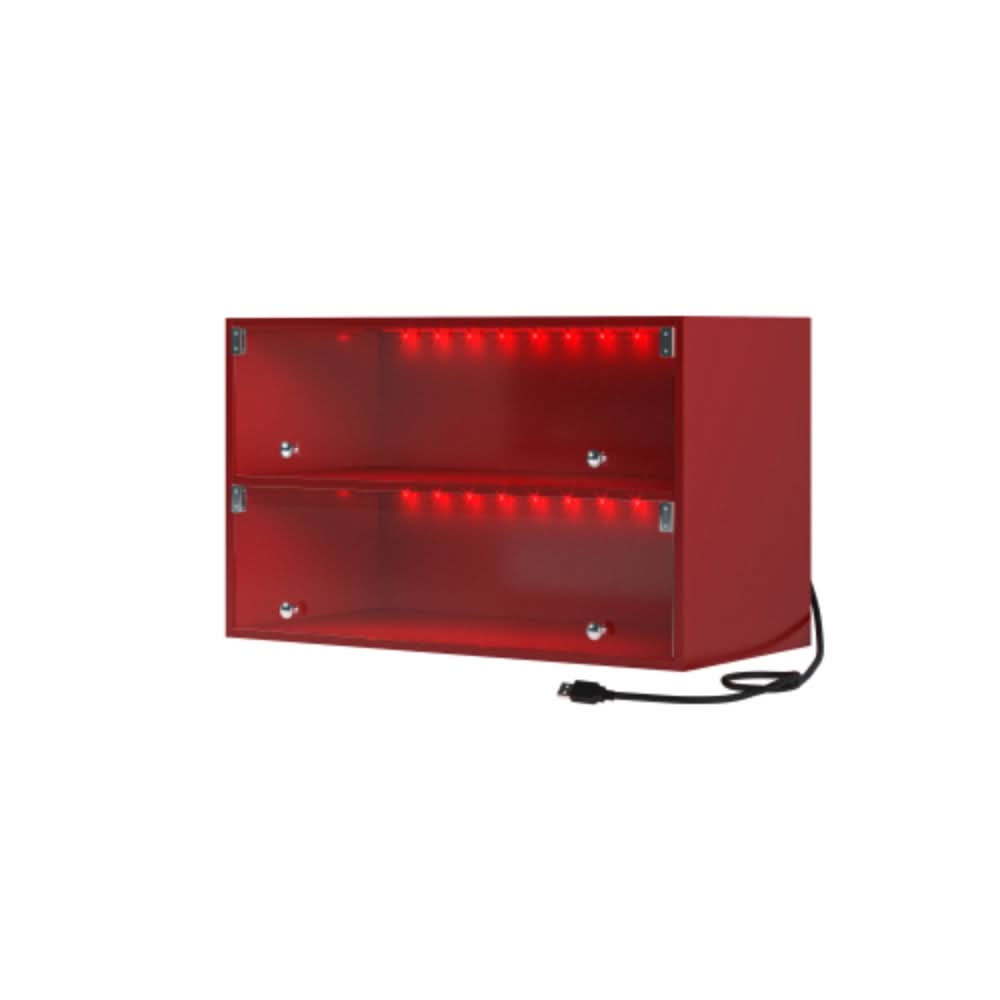 Red Glass Door Shoe Box with RGB LED Light