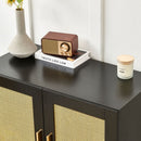 Modern Rattan Storage Cabinet with Adjustable Shelves