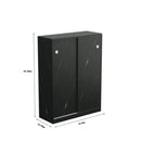 Stylish Marble Black Shoe Cabinet with Sliding Door