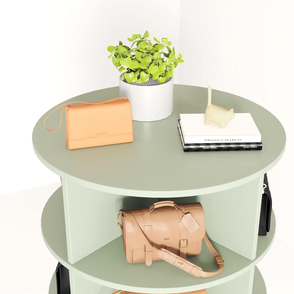 360 Degree Green Rotating Shoe Cabinet with 6 Layers