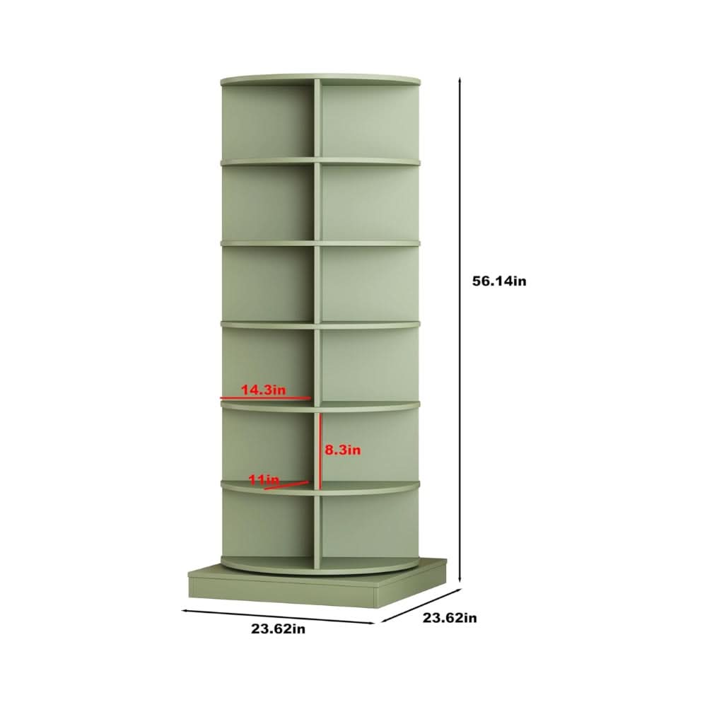 360 Degree Green Rotating Shoe Cabinet with 6 Layers