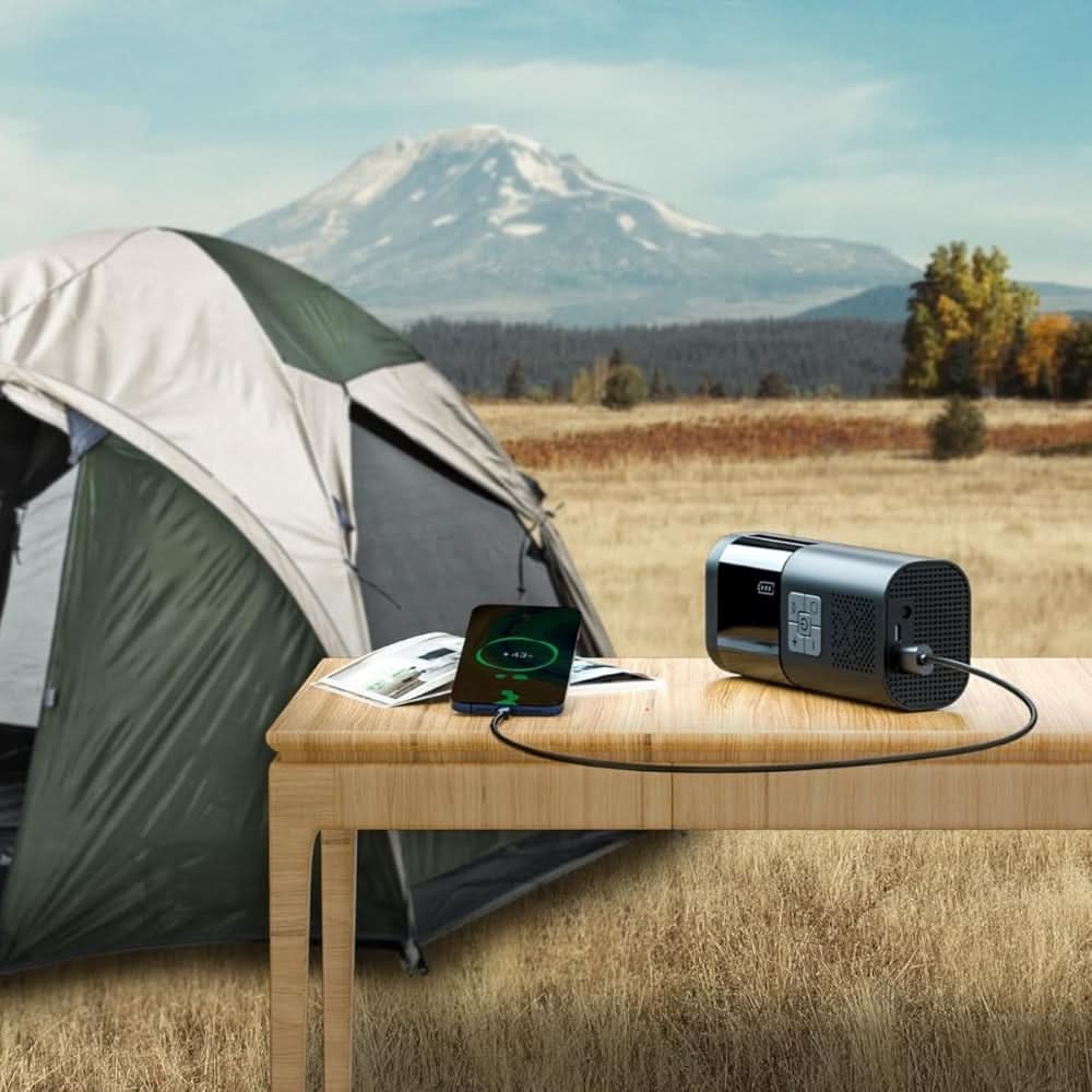 Cordless Tire Inflator Portable Air Compressor with Digital Gauge and LED Light