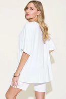 Basic Bae Full Size V-Neck Drop Shoulder T-Shirt and Shorts Set - M & M Global