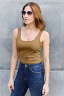 Basic Bae Full Size Square Neck Wide Strap Tank - M & M Global