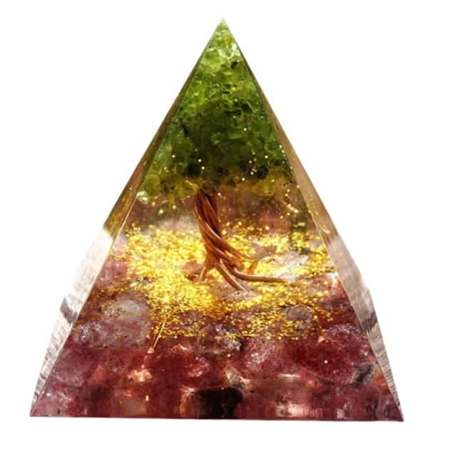 Pyramid Decoration Natural Crystal Gravel Energy Tower - M & M Global