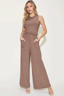 Basic Bae Full Size Ribbed Tank and Wide Leg Pants Set - M & M Global