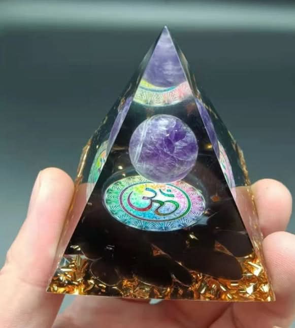 Pyramid Decoration Natural Crystal Gravel Energy Tower - M & M Global