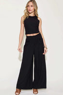 Basic Bae Full Size Ribbed Tank and Wide Leg Pants Set - M & M Global