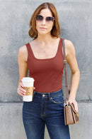 Basic Bae Full Size Square Neck Wide Strap Tank - M & M Global