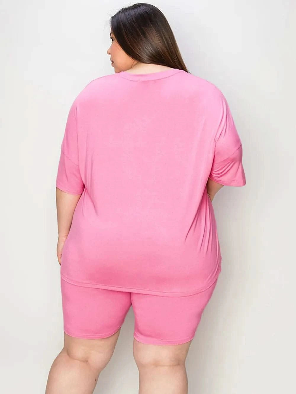 Basic Bae Full Size V-Neck Drop Shoulder T-Shirt and Shorts Set - M & M Global