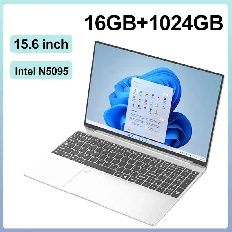 Notebook 15.6 inch  32GB Ram DDR4 2TB SSD Windows 11 10  Laptop Gamer Intel N5095  Office Computer Backlit Fingerprint