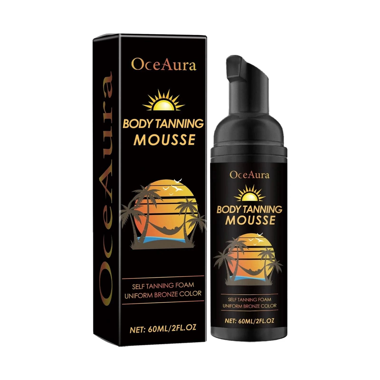 Oceaura 60ml Tanning Accelerator Mousse Self Fake Tan Beach Solarium Sunburn Repair Moisture Bronze Skin Sunless Tanning Lotion - M & M Global