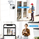 8MP Wifi IP Wireless Security Surveillance PTZ Camera 4X Zoom Cameras Tracking Two-way Audio HD Night Color Cam - M & M Global