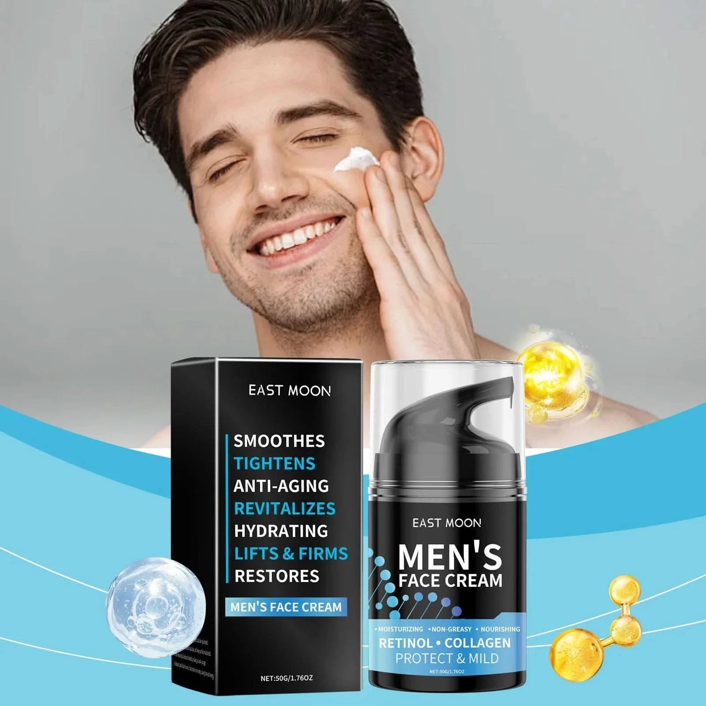 East Moon Men's Skincare Series Isolation Uv Protection Retinol Face Moisture Fresh Roller Oil Control Repair Redness Sunscreen - M & M Global