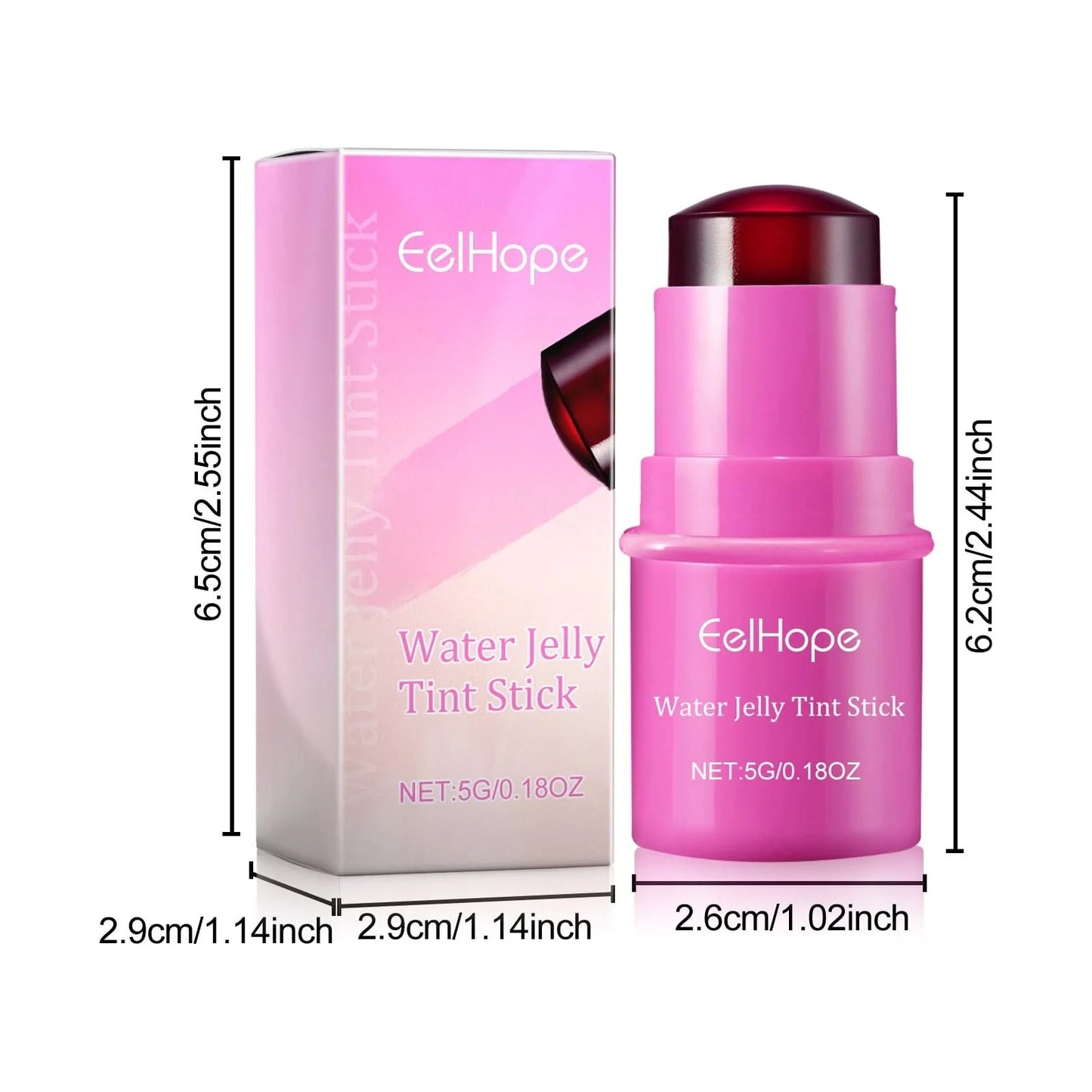 EELHOPE Water Jelly Tint Stick Lasting Waterproof Sweatproof Moisturize Facial Makeup Brightening Lip Gloss Face Blusher Stick - M & M Global
