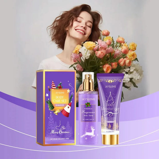 Jaysuing 1set Christmas Long Lasting Fragrance Body Care Set Moisturizing Nourishing Lavender Floral Scent Smoothing Body Set - M & M Global