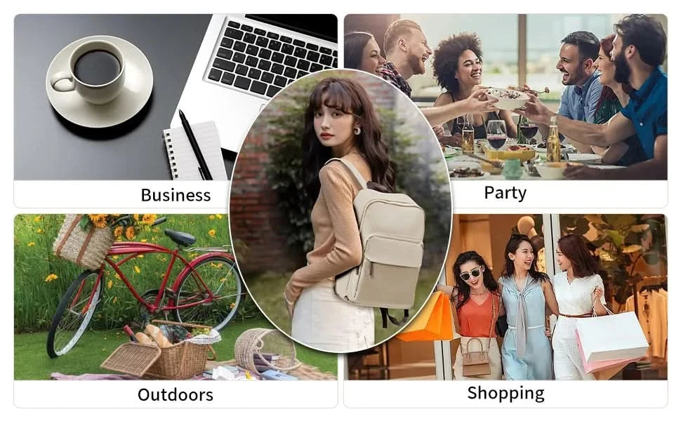 New Simple Large Capacity Backpack Women Travel Business Teacher Backpack Laptop Shoulder Bag Girl School Student Backpack Purse - M & M Global