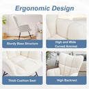 JHK Teddy Fabric Upholstered Glider With High Backrest,Padded Seat, Accent Recliner,Cushion Rocker Armchair,Bedroom Furniture
