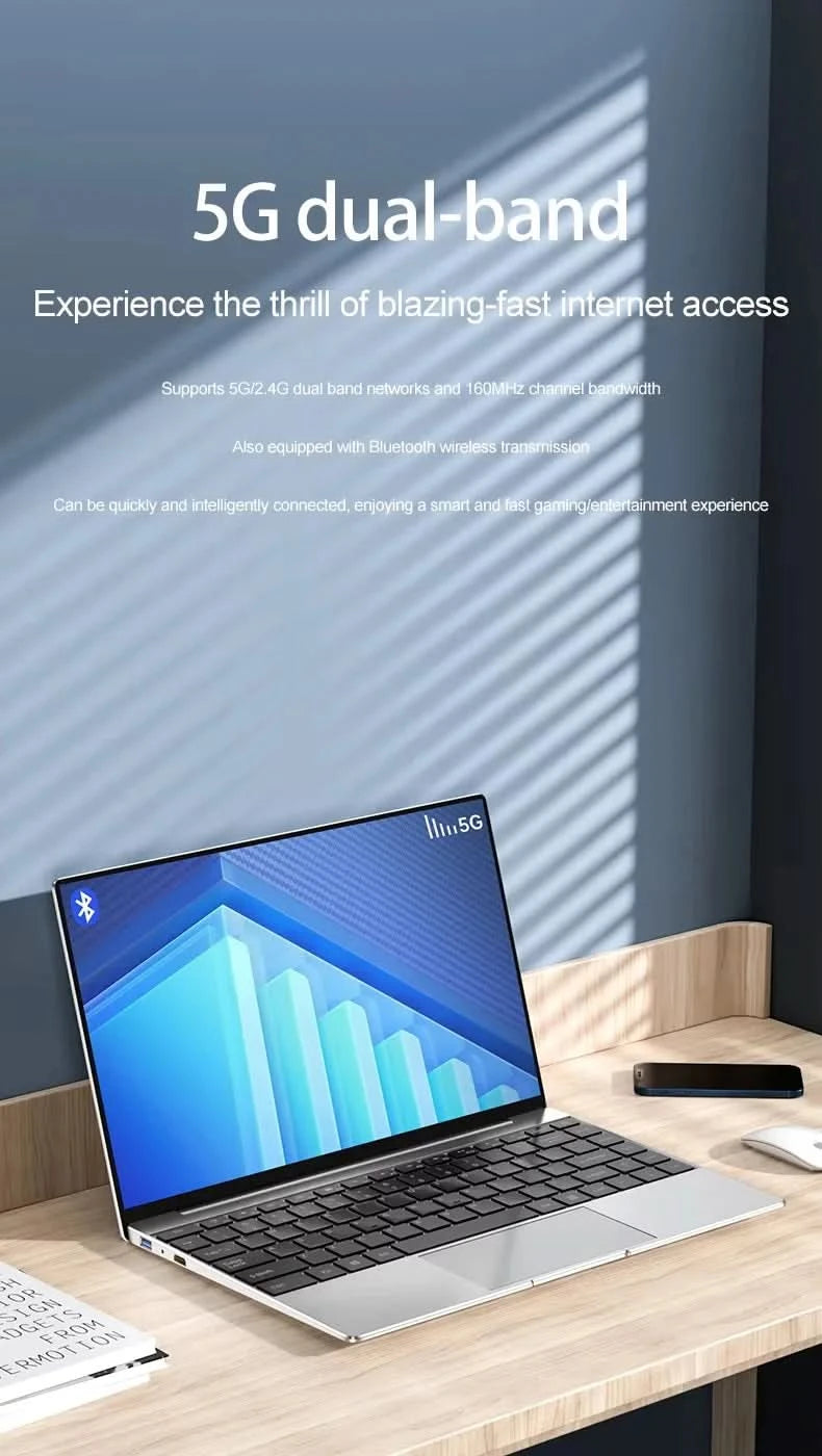 2025 Laptop Computer Windows 11 Notebook 14.1 Inch Intel Celeron N4000 12GB 512GB 1920*1080 Resolution Office Study PC computer