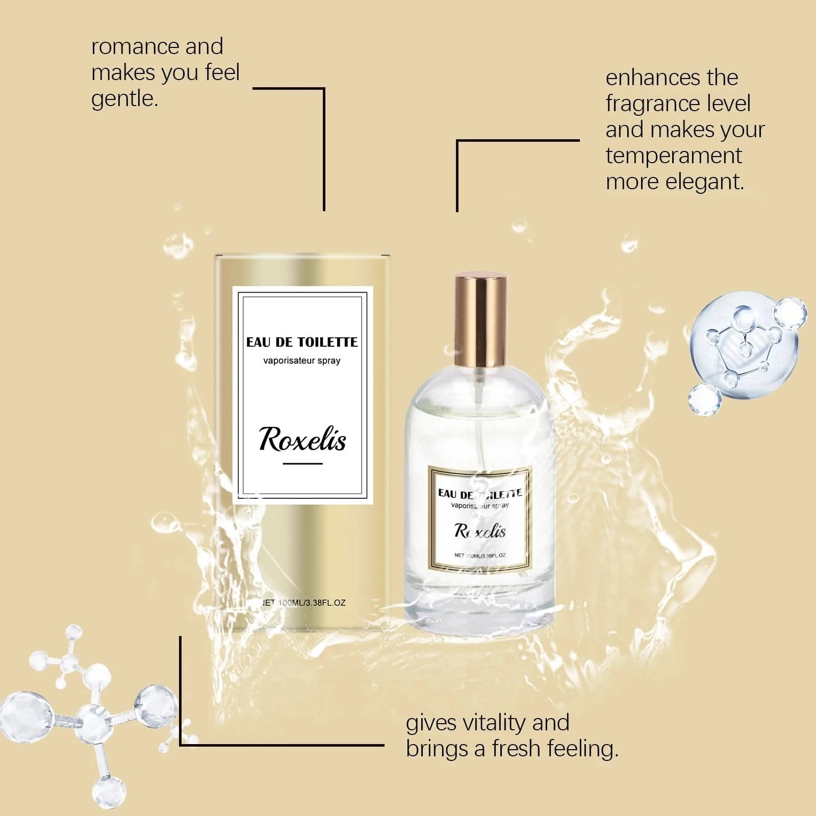 Roxelis 100ml Cologne Charming Perfume Woman Fragrance Lasting Freshing Body Romantic Lady Pheromone Scent Dating Flirt Perfume - M & M Global