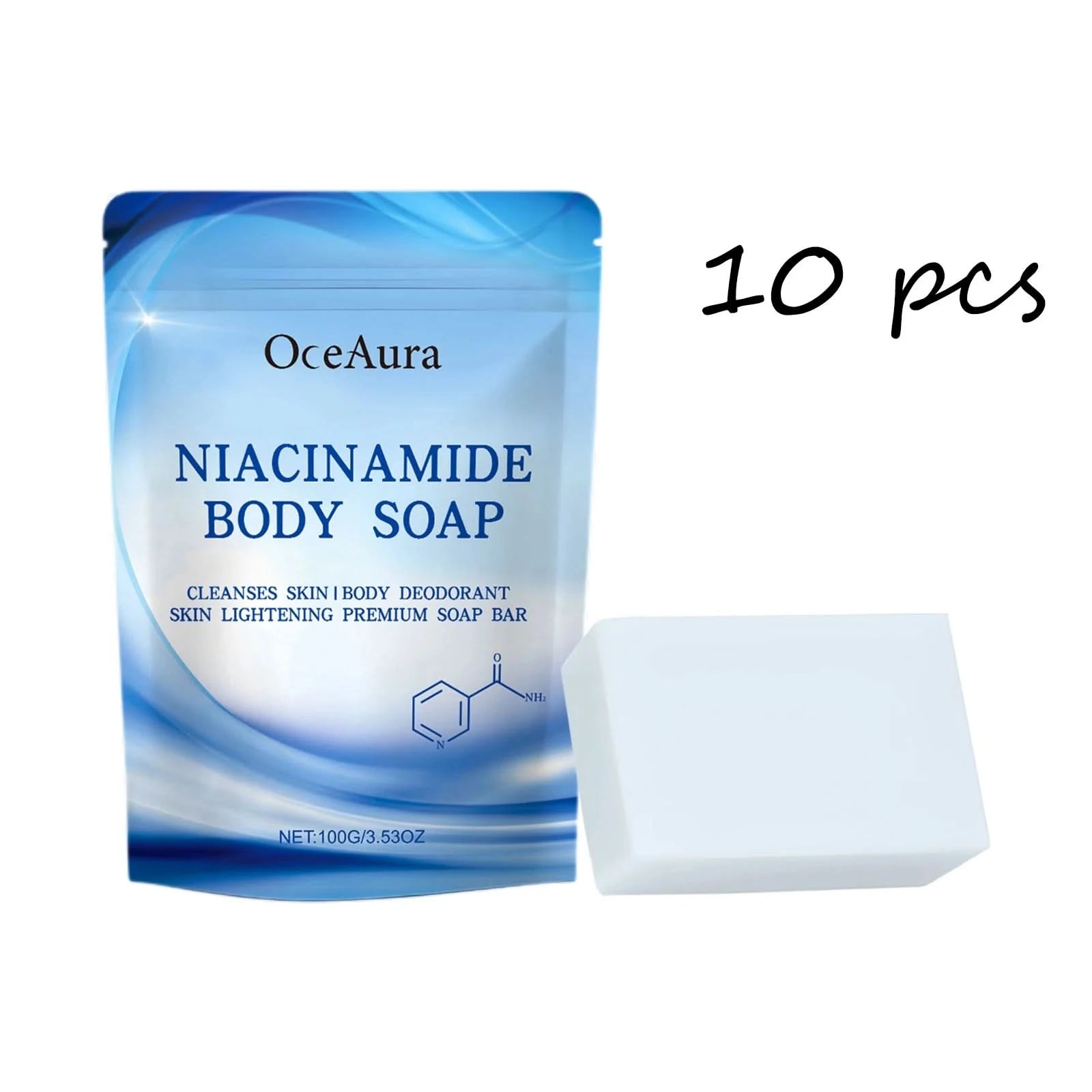 Oceaura Niacinamide Body Soap Bar Gentle Cleaning Dirts Improve Dullness Balance Skin Tone Smoothing Glowing Body Cleaning Soap - M & M Global