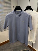 Brand Men's Summer New Silk Cotton Tshirt Designer Fashion Custom Badge Design Short Sleeve High Quality Ice Silk Elastic Tshirt