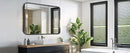 Matte Metal Framed Bathroom Mirror for Wall,Vanity Rectangle Rounded Corner Tempered Glass Mirror,Clear Reflection,Modern