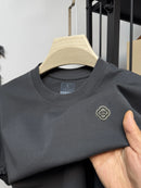 Brand Men's Summer New Silk Cotton Tshirt Designer Fashion Custom Badge Design Short Sleeve High Quality Ice Silk Elastic Tshirt