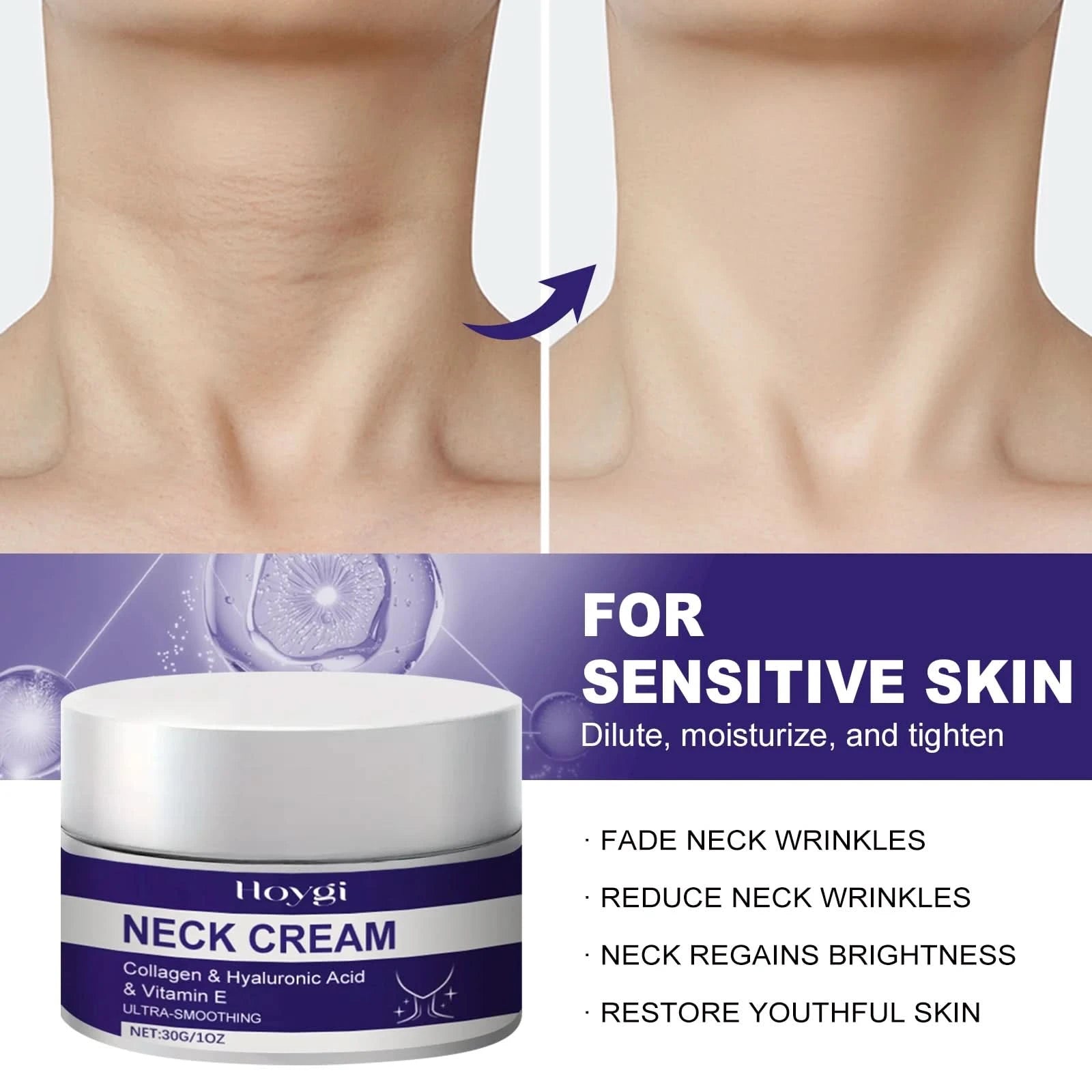 Hoygi Neck Care Cream Deeply Moisturizing Fade Fine Lines Brightening Skin Tone Remove Neck Wrinkles Firming Neck Cream - M & M Global