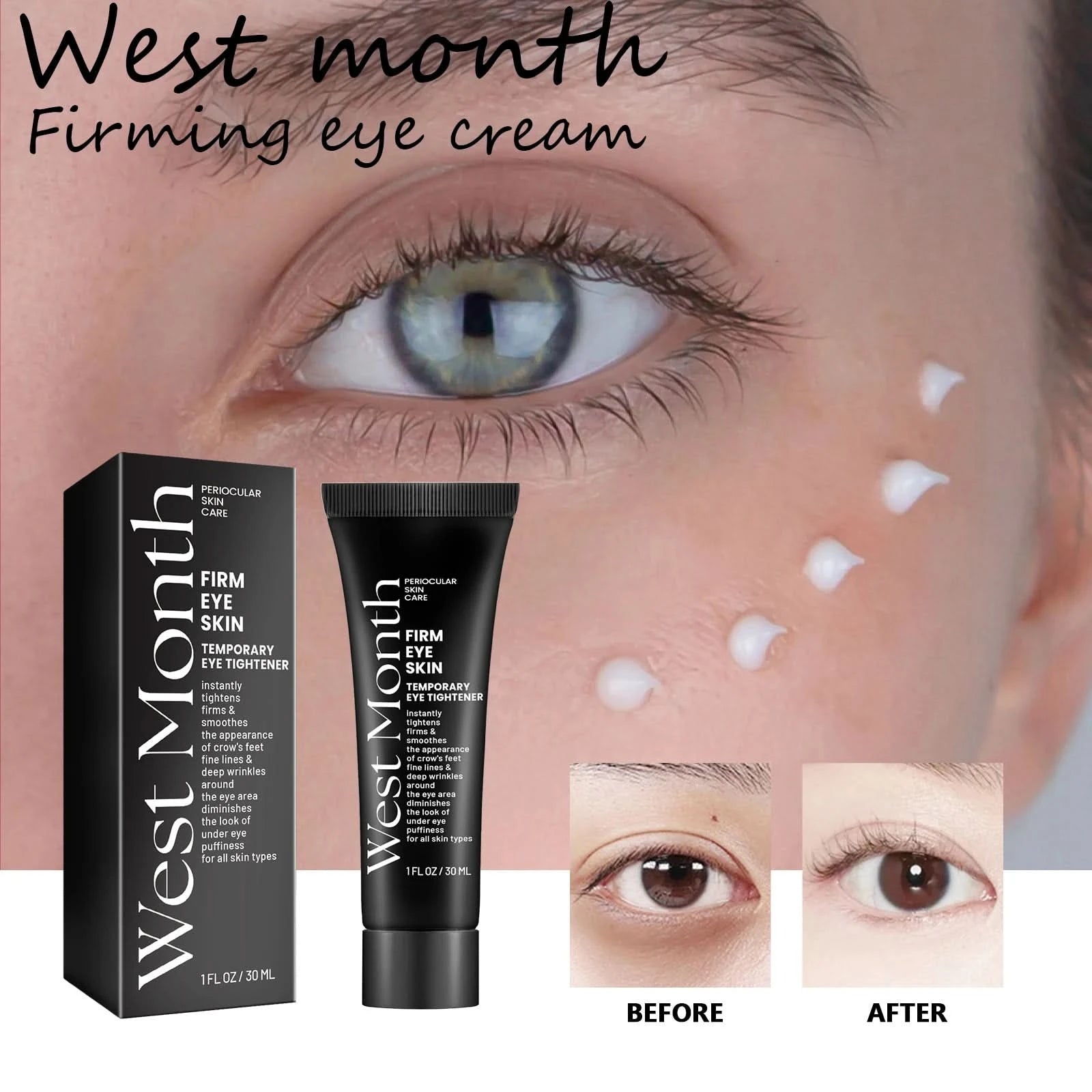 West Month Anti-aging Eye Cream Fade Fine Line Reduce Under Eye Bags Remove Dark Circles Hydrating Firming Lifting Eye Cream - M & M Global